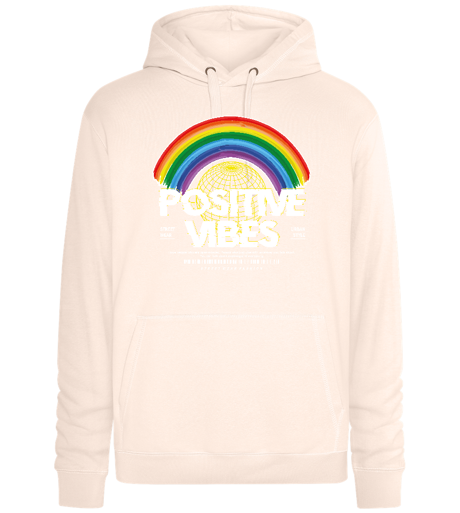 Positive Vibes Rainbow Design - Premium unisex hoodie_LIGHT PEACH ROSE_front