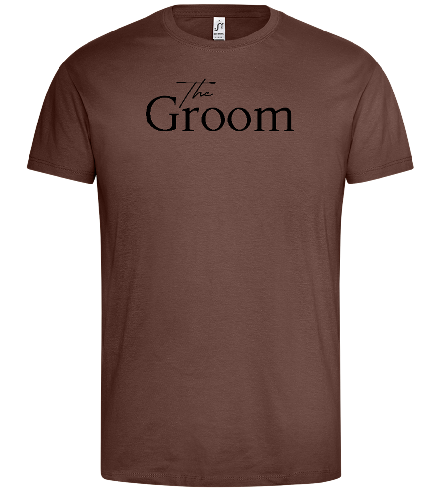 Wedding Design - Premium men's t-shirt_CHOCOLATE_front