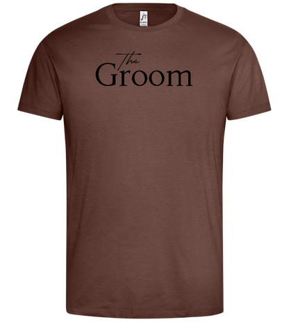 Wedding Design - Premium men's t-shirt_CHOCOLATE_front