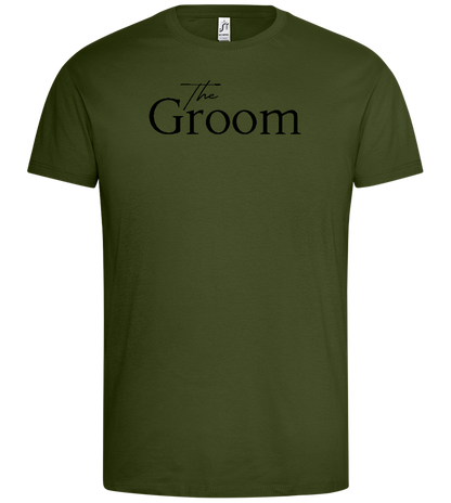 Wedding Design - Premium men's t-shirt_DARK KHAKI_front