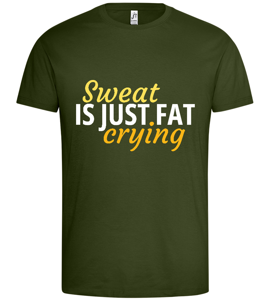 Fat Crying Sweat Design - Premium men's t-shirt_ARMY_front