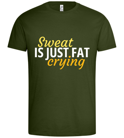 Fat Crying Sweat Design - Premium men's t-shirt_ARMY_front