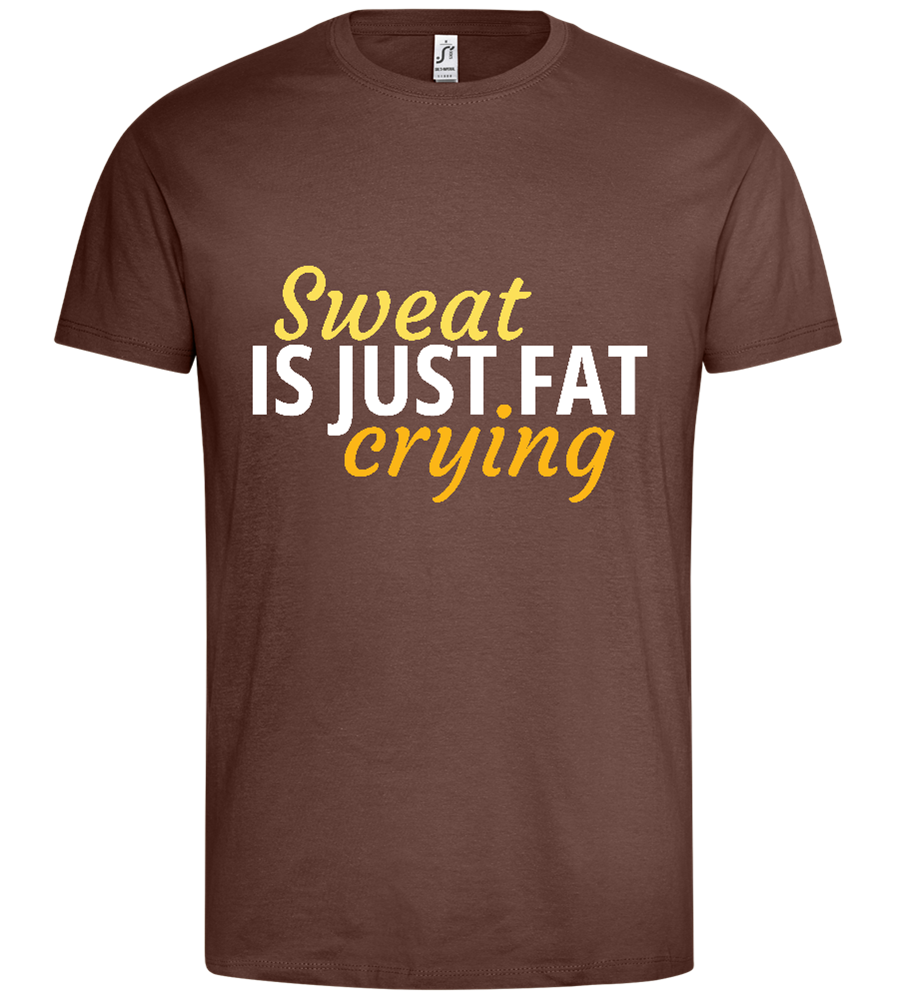 Fat Crying Sweat Design - Premium men's t-shirt_CHOCOLATE_front