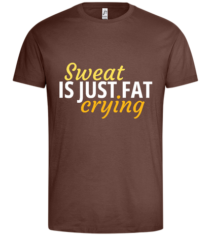 Fat Crying Sweat Design - Premium men's t-shirt_CHOCOLATE_front