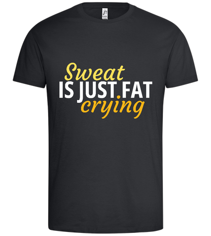 Fat Crying Sweat Design - Premium men's t-shirt_DARK GRAY_front