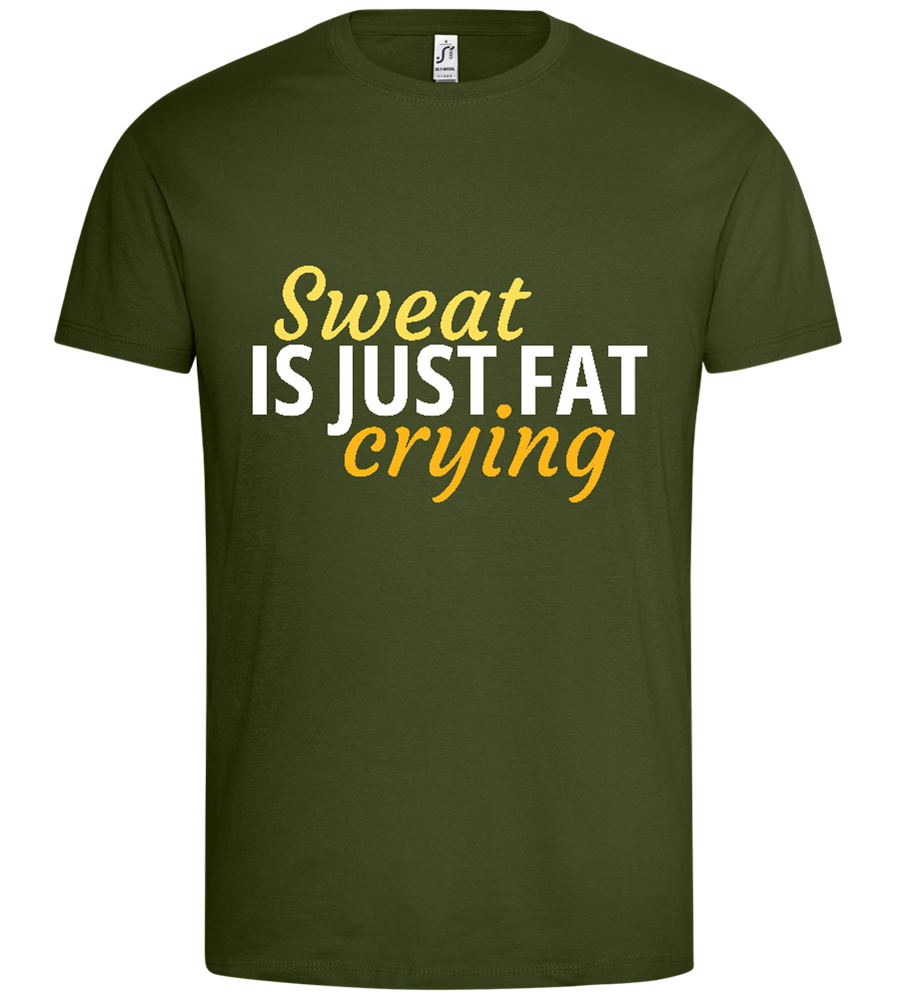 Fat Crying Sweat Design - Premium men's t-shirt_DARK KHAKI_front