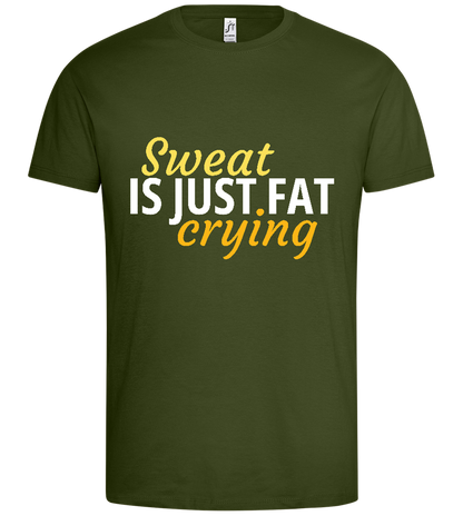 Fat Crying Sweat Design - Premium men's t-shirt_DARK KHAKI_front