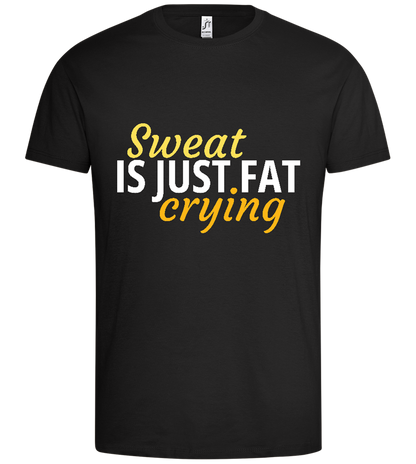 Fat Crying Sweat Design - Premium men's t-shirt_DEEP BLACK_front