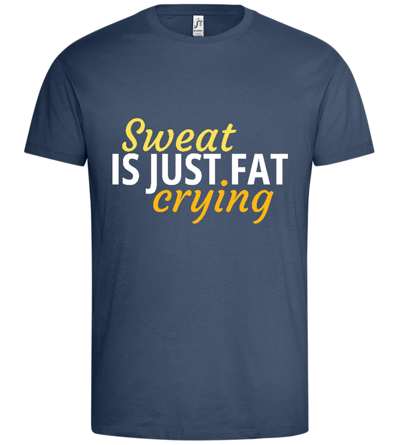 Fat Crying Sweat Design - Premium men's t-shirt_DENIM_front