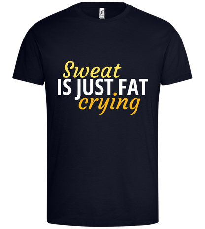 Fat Crying Sweat Design - Premium men's t-shirt_FRENCH NAVY_front