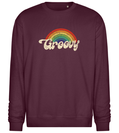 Groovy Rainbow Design - Comfort Essential Unisex Sweater_BORDEAUX_front