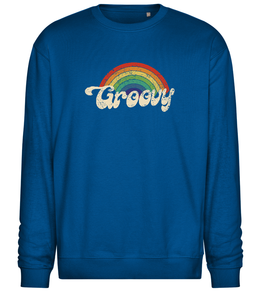 Groovy Rainbow Design - Comfort Essential Unisex Sweater_ROYAL_front