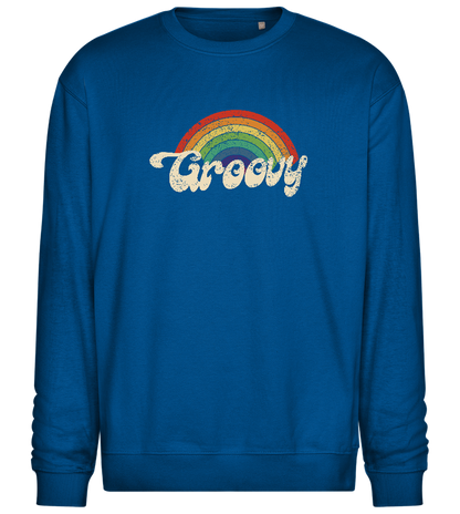 Groovy Rainbow Design - Comfort Essential Unisex Sweater_ROYAL_front