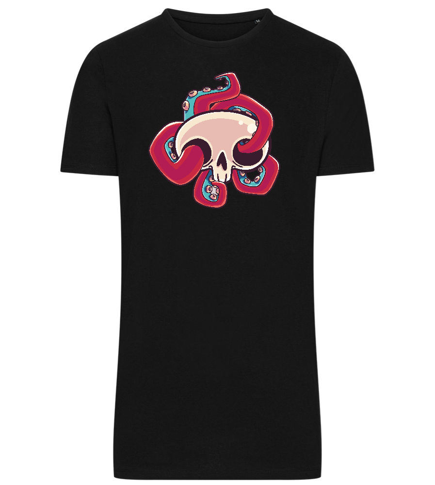 Squid Skull Design - Comfort men's long t-shirt_DEEP BLACK_front