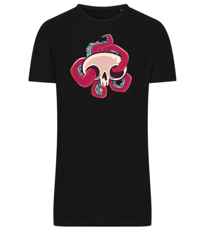 Squid Skull Design - Comfort men's long t-shirt_DEEP BLACK_front