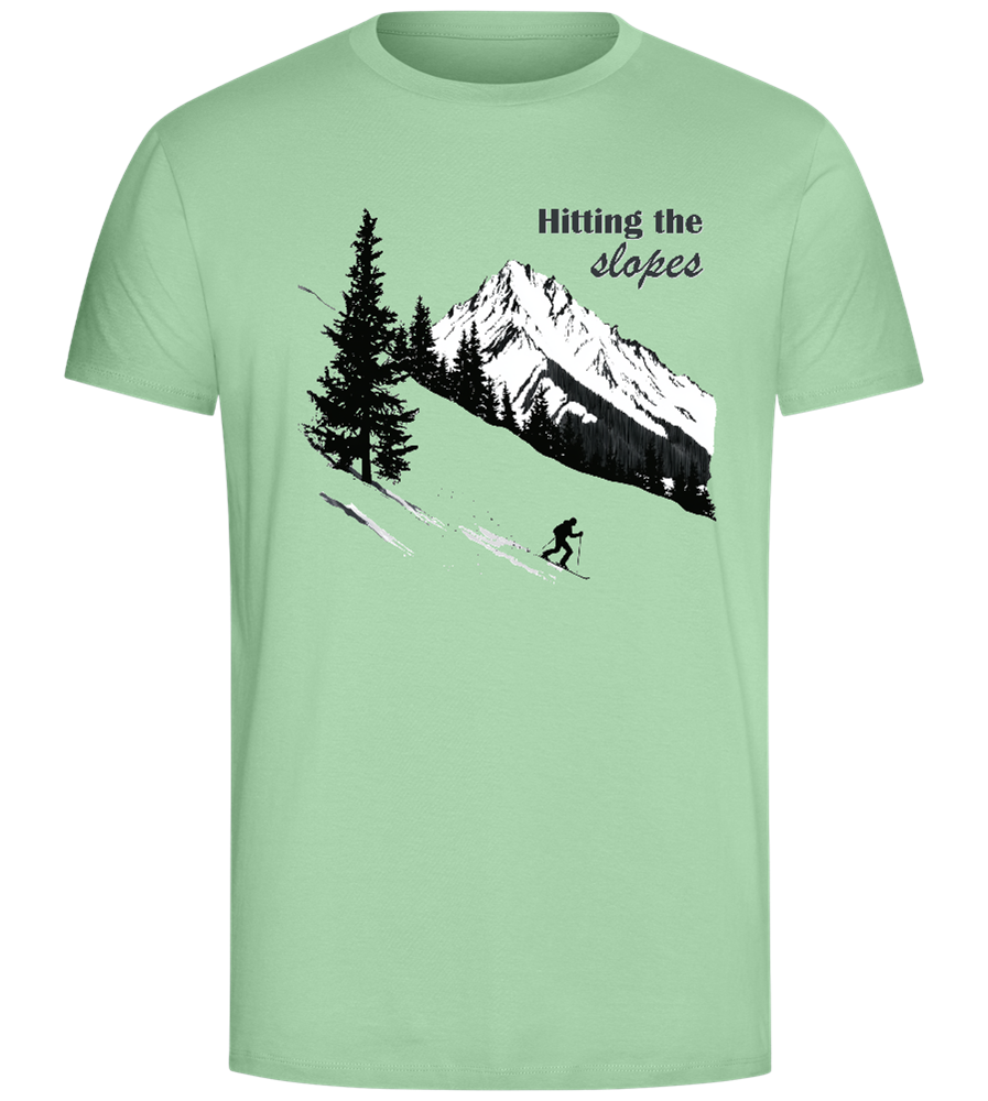 Hitting the Slopes Design - Comfort Unisex T-Shirt_ICE GREEN_front