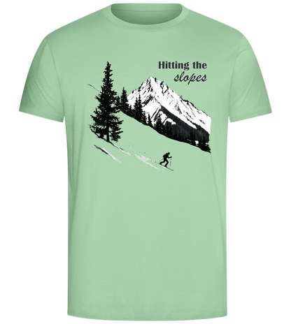 Hitting the Slopes Design - Comfort Unisex T-Shirt_ICE GREEN_front