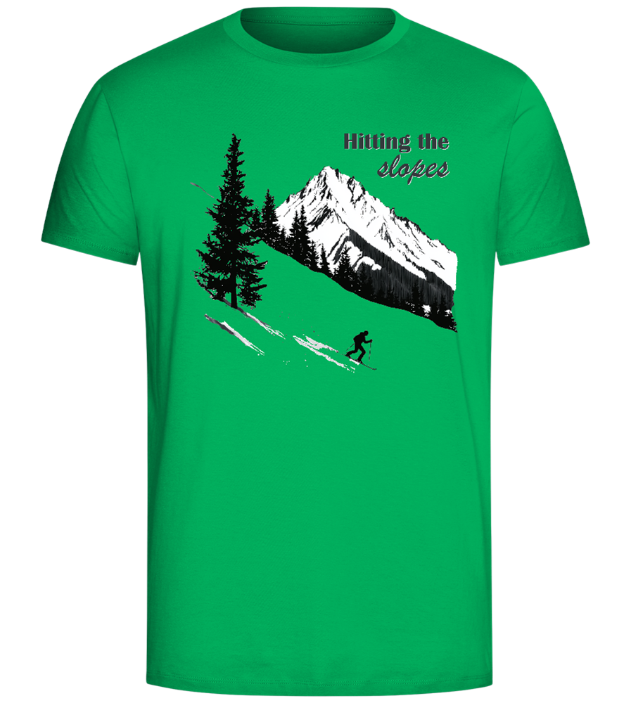 Hitting the Slopes Design - Comfort Unisex T-Shirt_SPRING GREEN_front