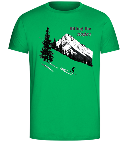 Hitting the Slopes Design - Comfort Unisex T-Shirt_SPRING GREEN_front