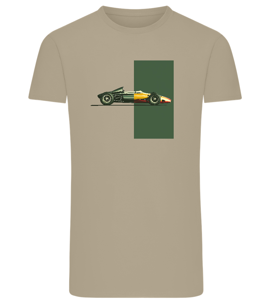 Retro F1 Design - Comfort men's fitted t-shirt_KHAKI_front