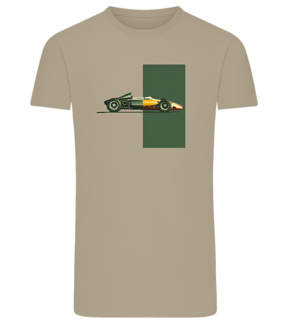 Retro F1 Design - Comfort men's fitted t-shirt_KHAKI_front