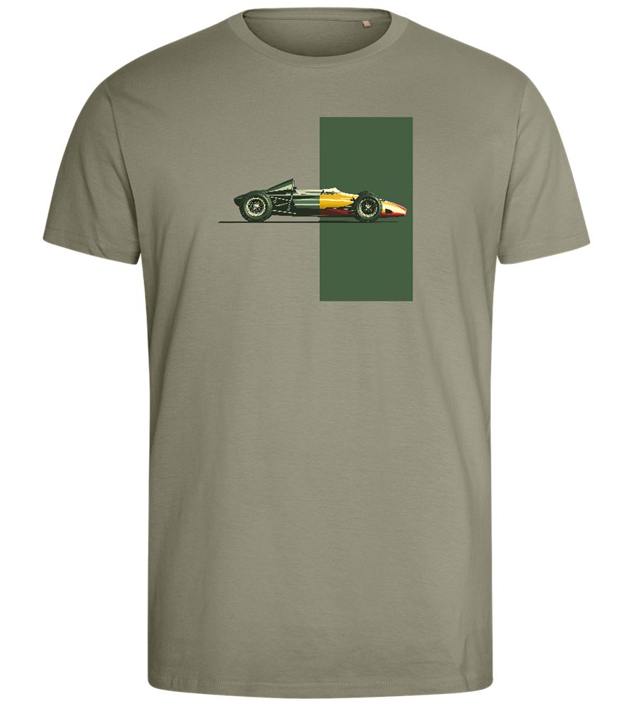 Retro F1 Design - Comfort men's fitted t-shirt_KHAKI_front