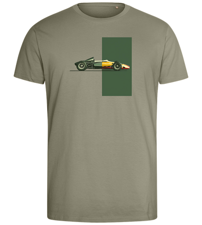 Retro F1 Design - Comfort men's fitted t-shirt_KHAKI_front