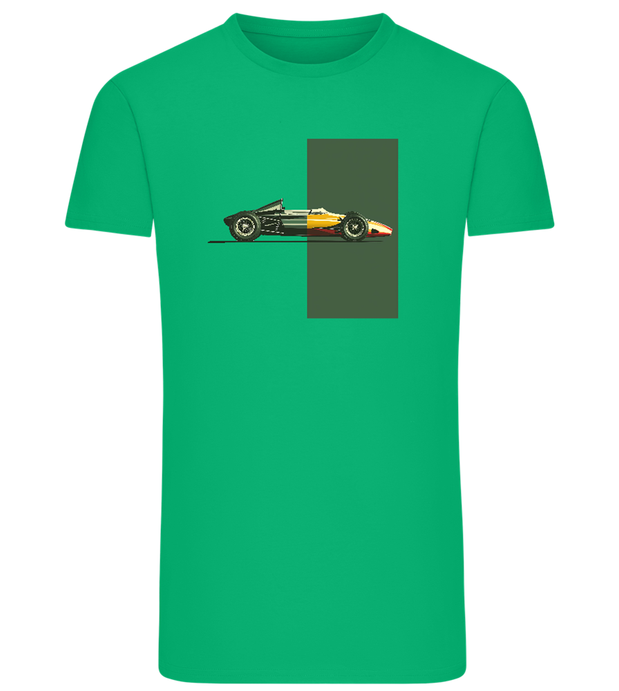 Retro F1 Design - Comfort men's fitted t-shirt_MEADOW GREEN_front