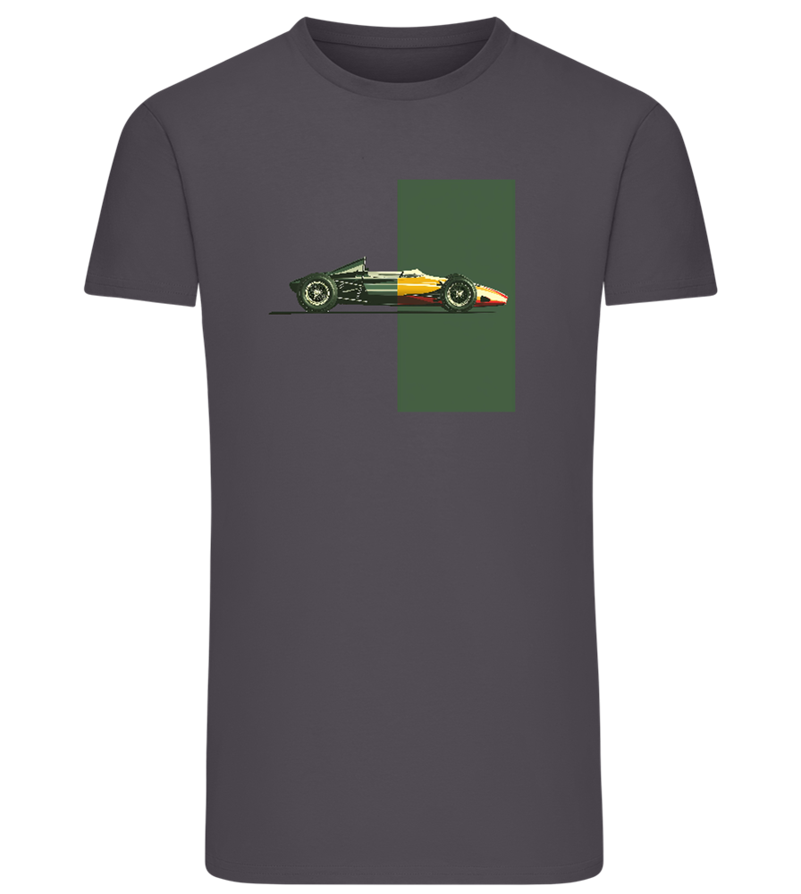 Retro F1 Design - Comfort men's fitted t-shirt_MOUSE GREY_front