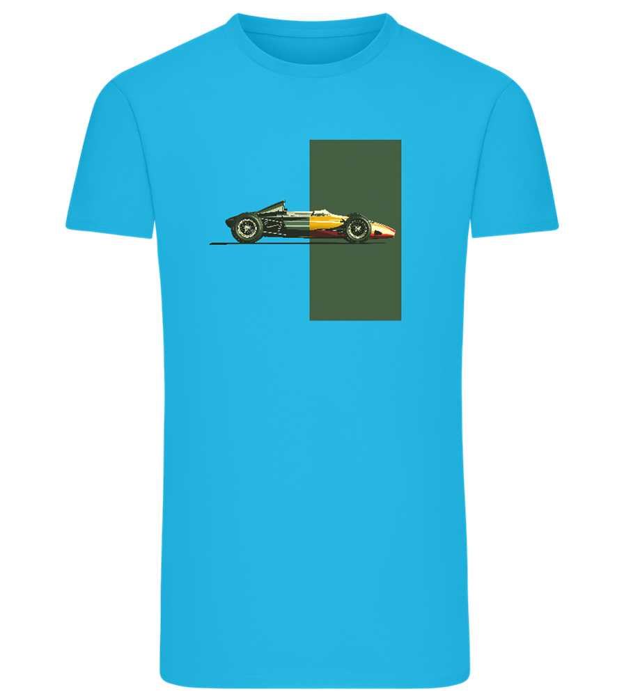 Retro F1 Design - Comfort men's fitted t-shirt_TURQUOISE_front