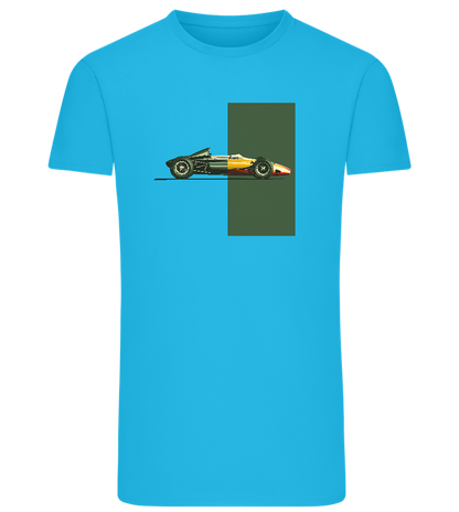 Retro F1 Design - Comfort men's fitted t-shirt_TURQUOISE_front