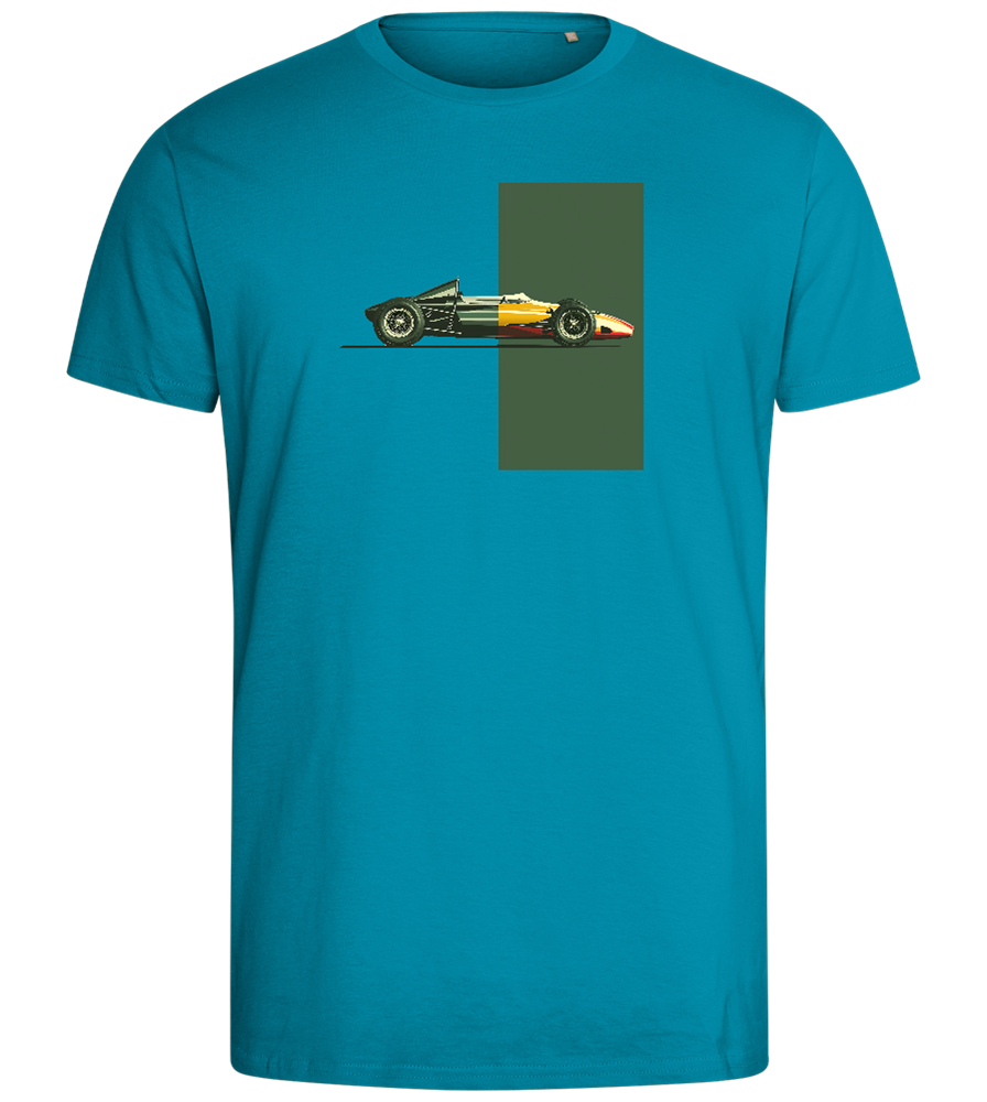 Retro F1 Design - Comfort men's fitted t-shirt_TURQUOISE_front