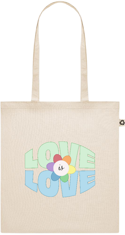 Love is Love Flower Design - Recycled cotton shopping bag_BEIGE_front