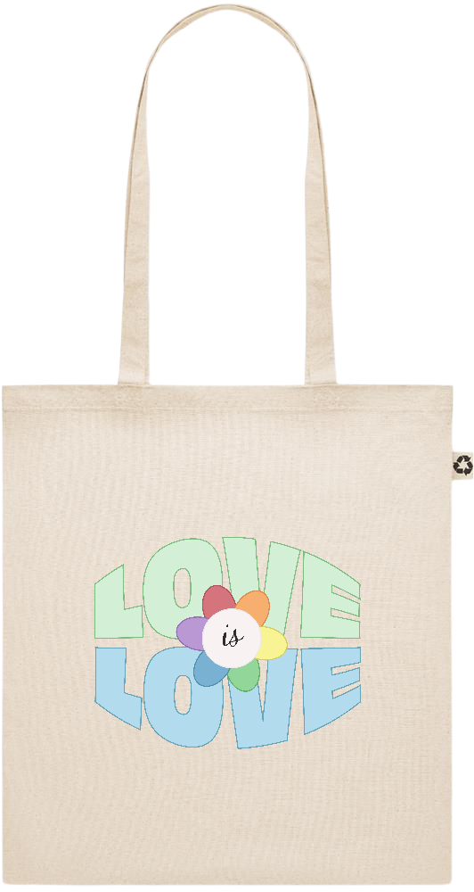 Love is Love Flower Design - Recycled cotton shopping bag_BEIGE_front