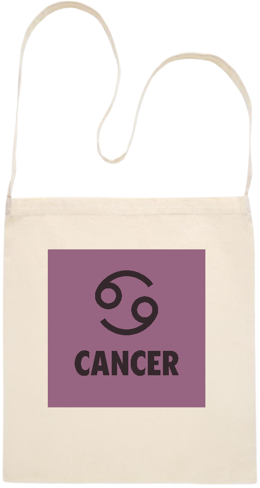 Zodiac Cancer Design - Essential cross shoulder cotton tote bag_BEIGE_front