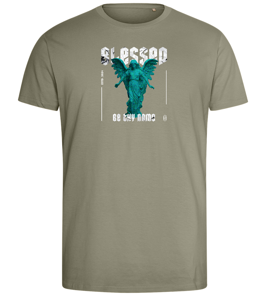 Blessed Angel Design - Comfort men's fitted t-shirt_KHAKI_front