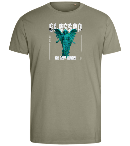 Blessed Angel Design - Comfort men's fitted t-shirt_KHAKI_front