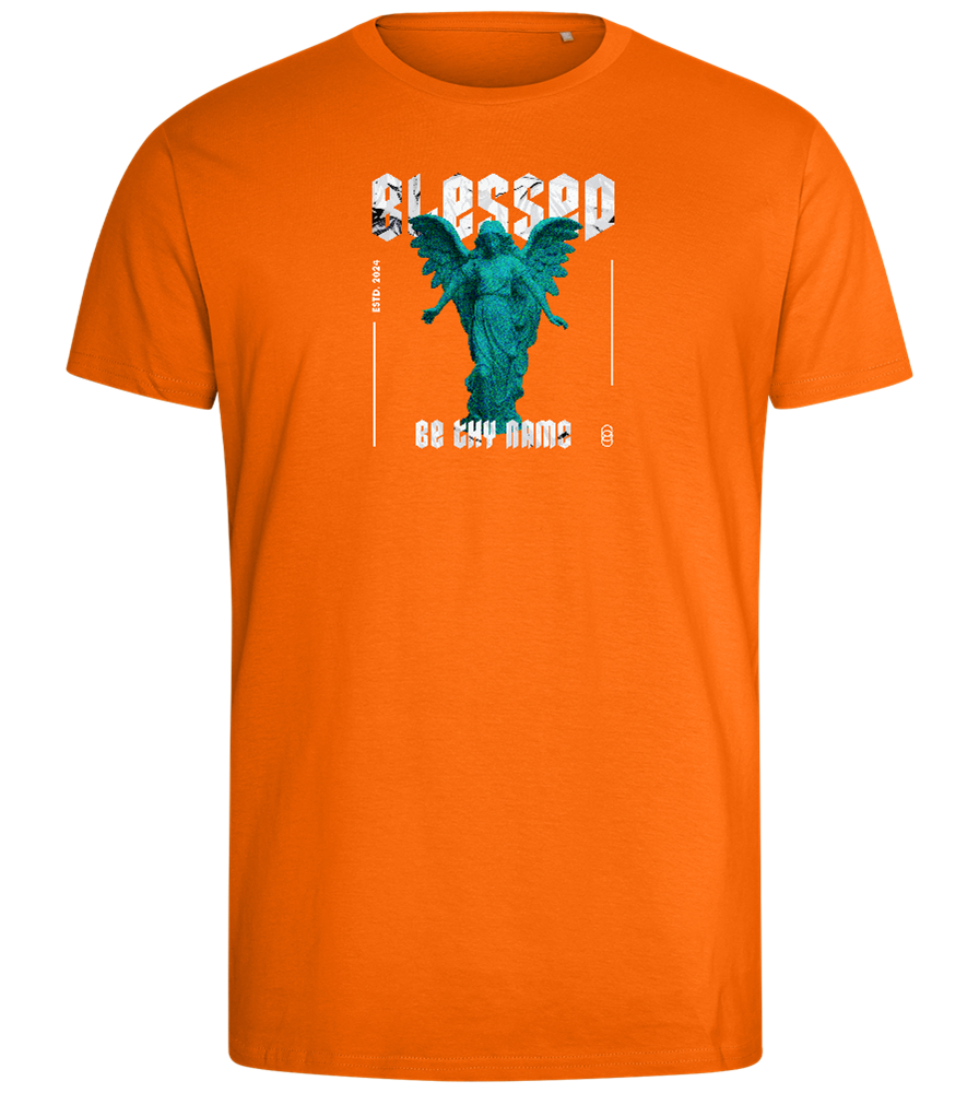 Blessed Angel Design - Comfort men's fitted t-shirt_ORANGE_front