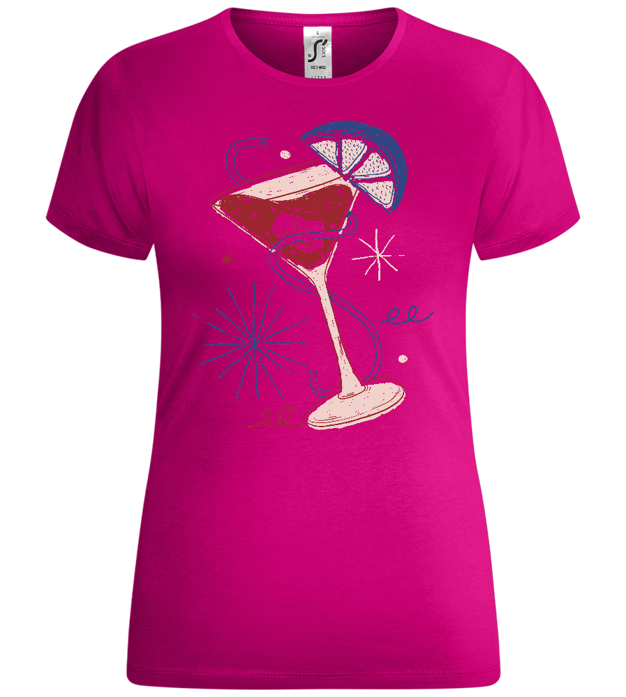 Summer Cocktail Doodle Design - Comfort women's t-shirt_FUCHSIA_front