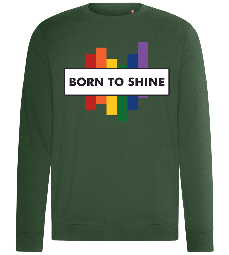 Born To Shine Rainbow Design - Comfort unisex sweater_GREEN BOTTLE_front