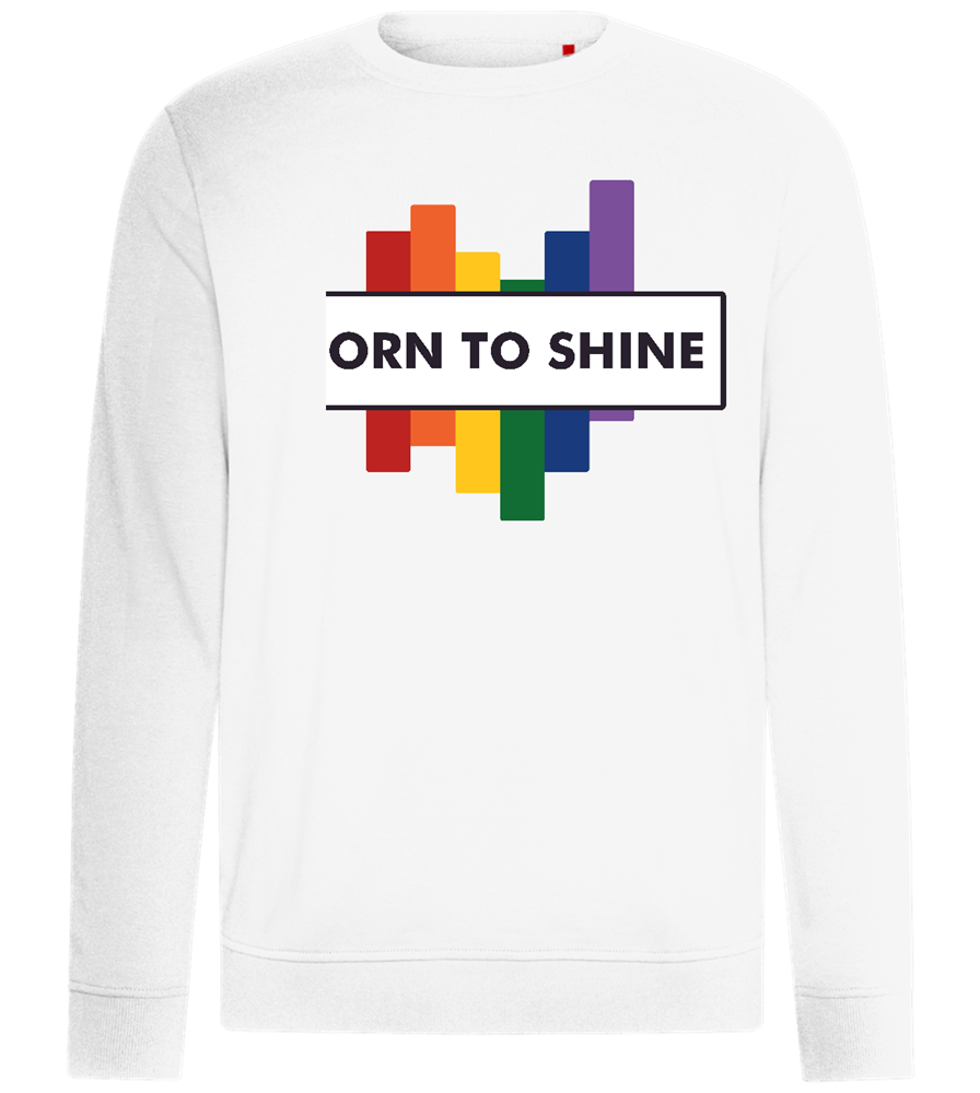 Born To Shine Rainbow Design - Comfort unisex sweater_WHITE_front