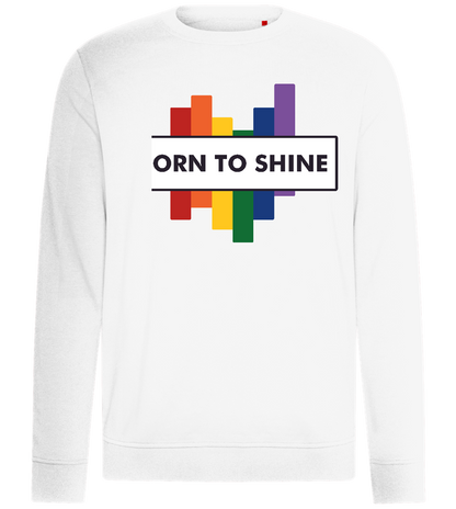 Born To Shine Rainbow Design - Comfort unisex sweater_WHITE_front