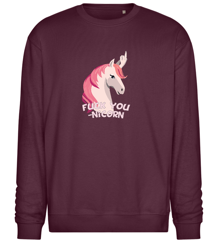 Fuck Younicorn Design - Comfort Essential Unisex Sweater_BORDEAUX_front