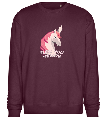 Fuck Younicorn Design - Comfort Essential Unisex Sweater_BORDEAUX_front