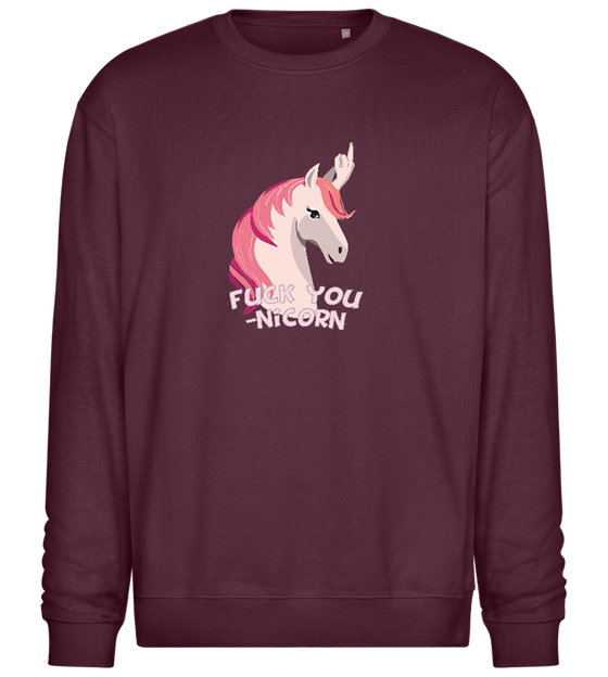 Fuck Younicorn Design - Comfort Essential Unisex Sweater_BORDEAUX_front