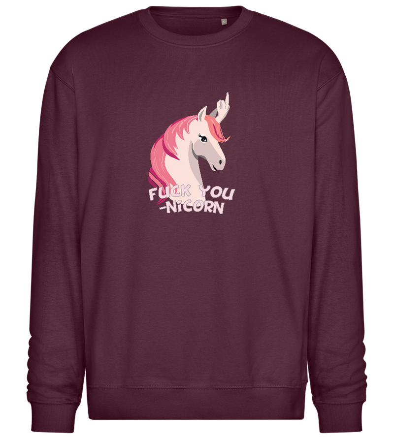 Fuck Younicorn Design - Comfort Essential Unisex Sweater_BORDEAUX_front