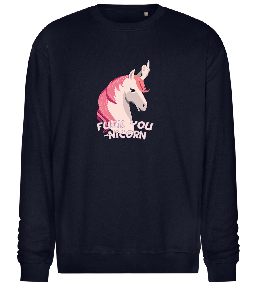 Fuck Younicorn Design - Comfort Essential Unisex Sweater_FRENCH NAVY_front