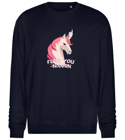 Fuck Younicorn Design - Comfort Essential Unisex Sweater_FRENCH NAVY_front