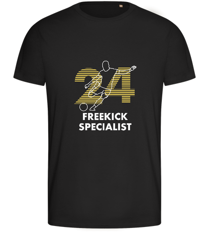 Freekick Specialist Design - Basic men's fitted t-shirt_DEEP BLACK_front