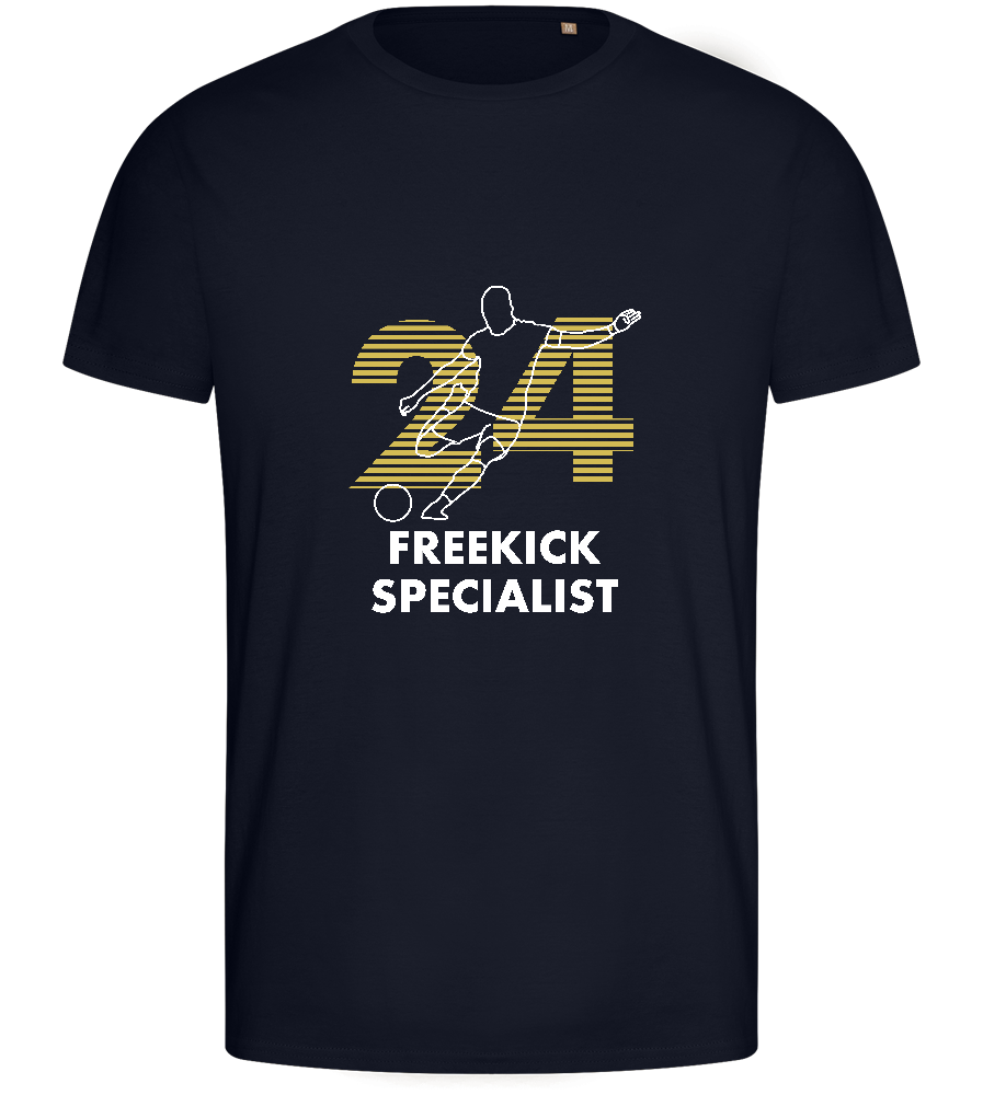 Freekick Specialist Design - Basic men's fitted t-shirt_FRENCH NAVY_front